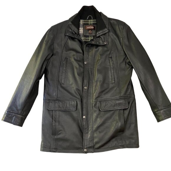 Danier Mens M Black Leather Jacket Thinsulate Insulation & Quilted Plaid medium - Picture 1 of 16